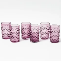 Mrs. Alice Purple Hobnail Glasses (Set of 6)< Summer Glassware | Glasses