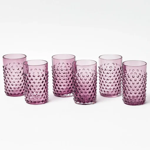 Mrs. Alice Purple Hobnail Glasses (Set of 6)< Summer Glassware | Glasses