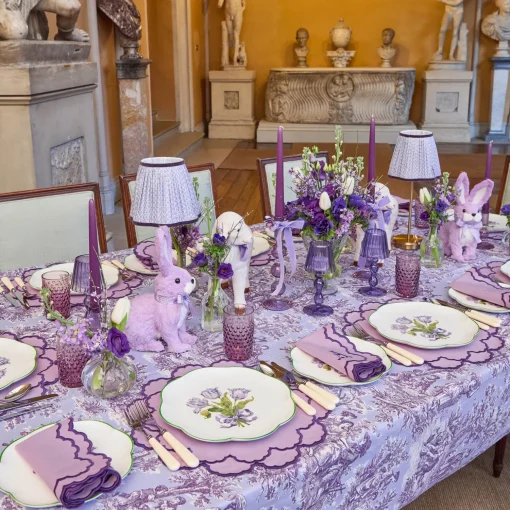Mrs. Alice Purple Ottilie Toile Tablecloth< Tablecloths