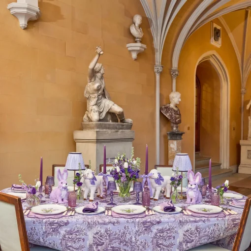 Mrs. Alice Purple Ottilie Toile Tablecloth< Tablecloths