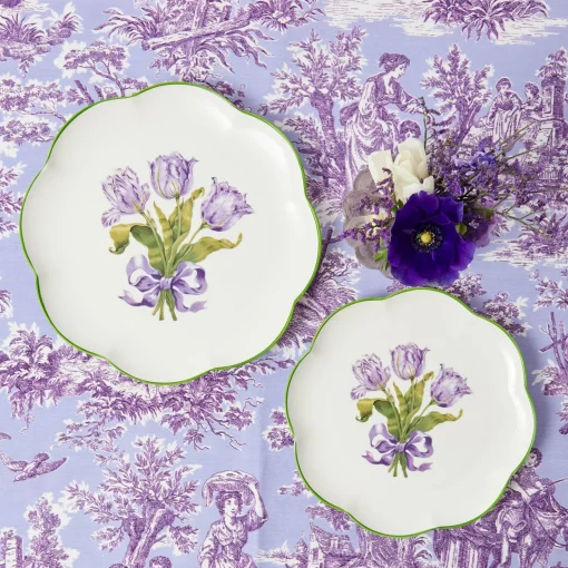 Mrs. Alice Purple Ottilie Toile Tablecloth< Tablecloths