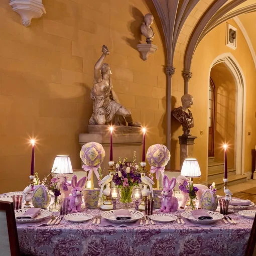 Mrs. Alice Purple Ottilie Toile Tablecloth< Tablecloths