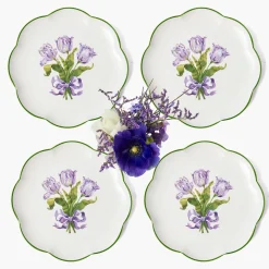 Mrs. Alice Purple Tulip Starter Plates (Set of 4)< Starter Plates | Crockery Sets