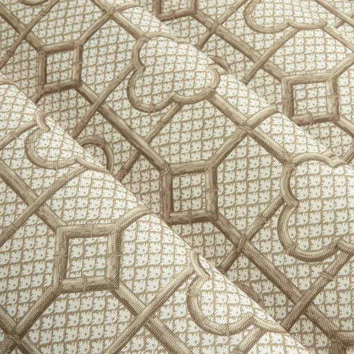 Mrs. Alice Putty Bamboo Trellis Fabric< Serena Fresson Fabrics