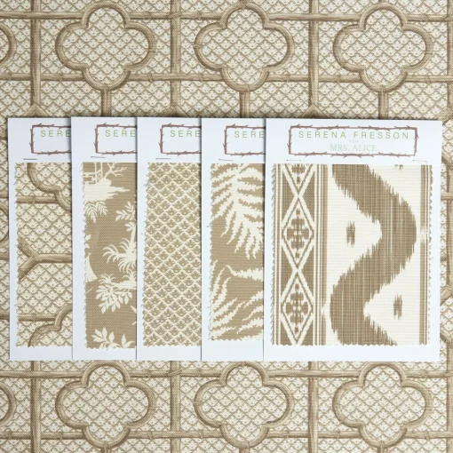 Mrs. Alice Putty Bamboo Trellis Fabric< Serena Fresson Fabrics