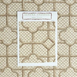 Mrs. Alice Putty Bamboo Trellis Fabric< Serena Fresson Fabrics
