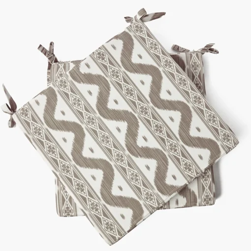 Mrs. Alice Putty Ikat Seat Pad Cushions (Set of 4)< Cushions
