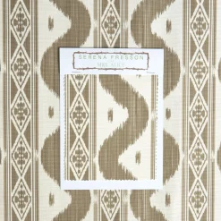 Mrs. Alice Putty Ikat Stripe Fabric< Serena Fresson Fabrics