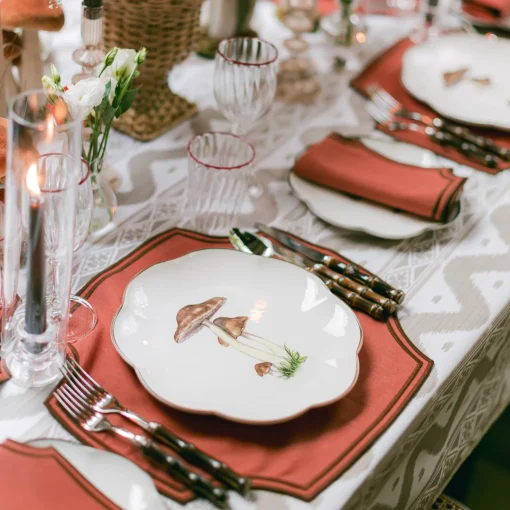 Mrs. Alice Putty Ikat Tablecloth< Tablecloths | For The Newlywed