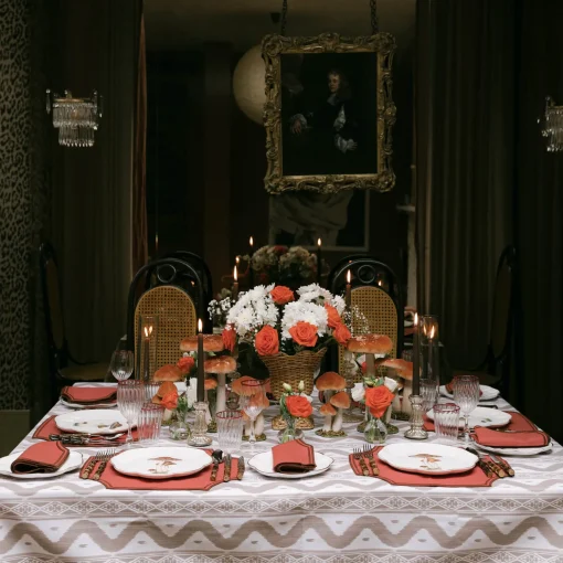 Mrs. Alice Putty Ikat Tablecloth< Tablecloths | For The Newlywed