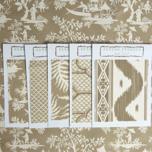 Mrs. Alice Putty Pagoda Garden Fabric< Serena Fresson Fabrics