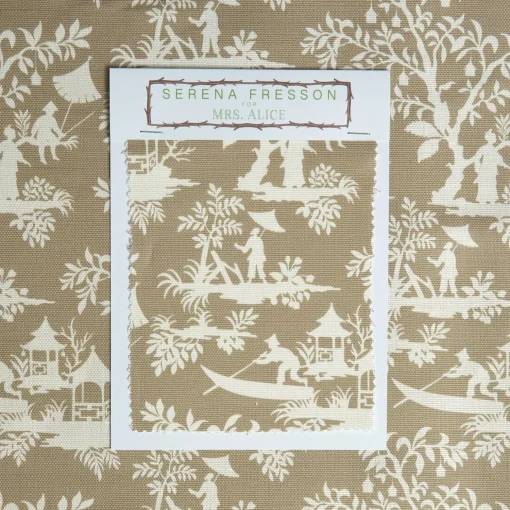 Mrs. Alice Putty Pagoda Garden Fabric< Serena Fresson Fabrics