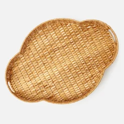Mrs. Alice Quatrefoil Rattan Tray< Trays | Trays