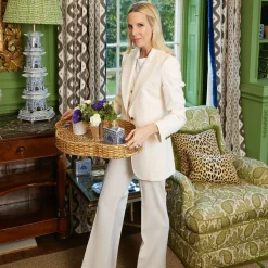 Mrs. Alice Quatrefoil Rattan Tray< Trays | Trays