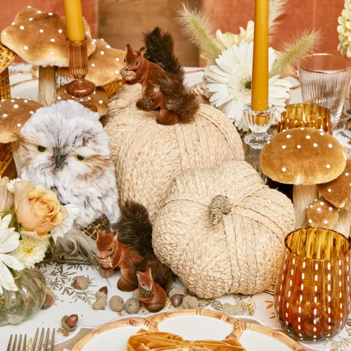 Mrs. Alice Raffia Pumpkin Family< Autumn Decorations