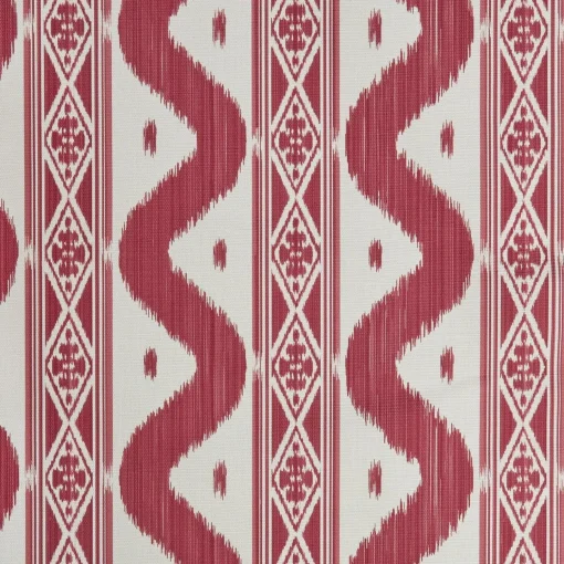 Mrs. Alice Raspberry Pink Ikat Stripe Fabric< Serena Fresson Fabrics