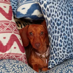 Mrs. Alice Raspberry Pink Ikat Stripe Fabric< Serena Fresson Fabrics