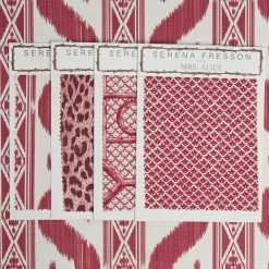 Mrs. Alice Raspberry Pink Ikat Stripe Fabric< Serena Fresson Fabrics