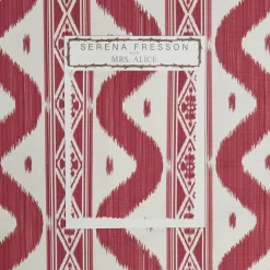 Mrs. Alice Raspberry Pink Ikat Stripe Fabric< Serena Fresson Fabrics