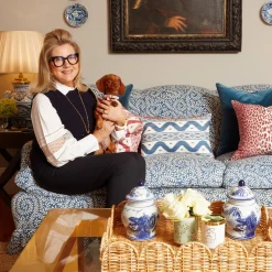 Mrs. Alice Raspberry Pink Ikat Stripe Fabric< Serena Fresson Fabrics
