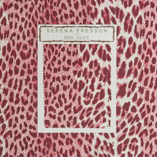 Mrs. Alice Raspberry Pink Leopard Fabric< Serena Fresson Fabrics
