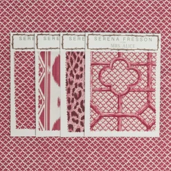 Mrs. Alice Raspberry Pink Lotus Flower Fabric< Serena Fresson Fabrics