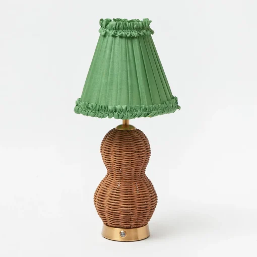Mrs. Alice Rattan Bardot Rechargeable Lamp< Rechargeable Table Lamps | Lamp Stands