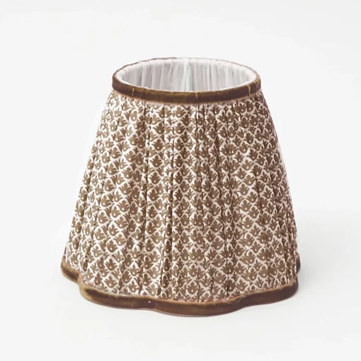 Mrs. Alice Rattan Bardot Rechargeable Lamp with Chocolate Lotus Shade (18cm)< Rechargeable Table Lamps