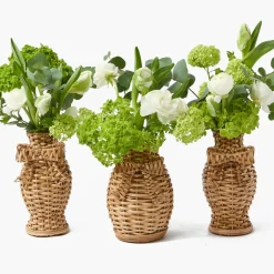 Mrs. Alice Rattan Bow Vases (Set of 3)< Vases | Vases & Planters