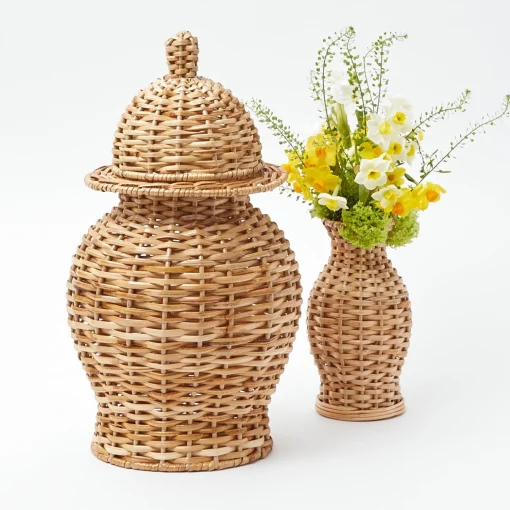 Mrs. Alice Rattan Ginger Jar< Year-round Decorations | Spring Decorations