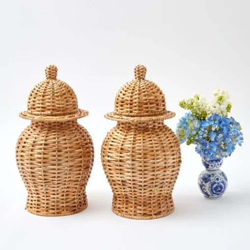 Mrs. Alice Rattan Ginger Jar< Year-round Decorations | Spring Decorations