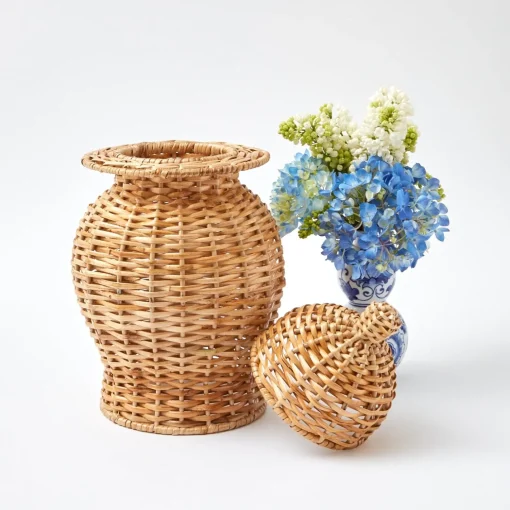 Mrs. Alice Rattan Ginger Jar< Year-round Decorations | Spring Decorations