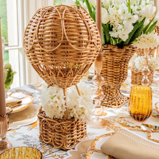 Mrs. Alice Rattan Hot Air Balloon< Year-round Decorations | Spring Decorations