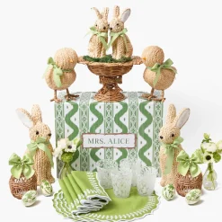 Mrs. Alice Rattan Meadow Tablescape< Spring Decorations