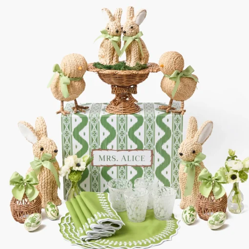 Mrs. Alice Rattan Meadow Tablescape< Spring Decorations