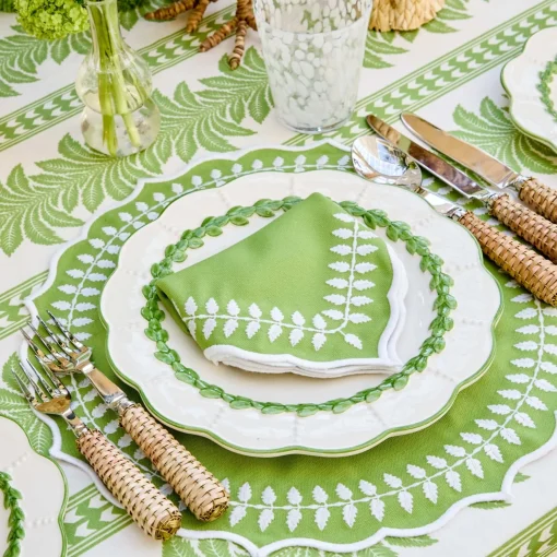 Mrs. Alice Rattan Meadow Tablescape< Spring Decorations