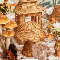Mrs. Alice Rattan Mushroom Family< Year-round Decorations | Autumn Decorations