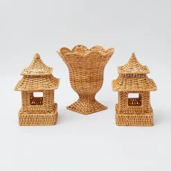 Mrs. Alice Rattan Pagoda & Urn Vase Set< Year-round Decorations | Autumn Decorations