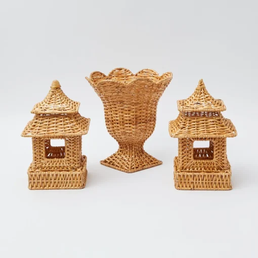 Mrs. Alice Rattan Pagoda & Urn Vase Set< Year-round Decorations | Autumn Decorations