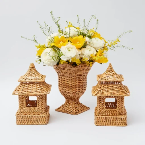 Mrs. Alice Rattan Pagoda & Urn Vase Set< Year-round Decorations | Autumn Decorations