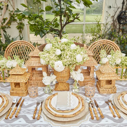 Mrs. Alice Rattan Pagoda & Urn Vase Set< Year-round Decorations | Autumn Decorations