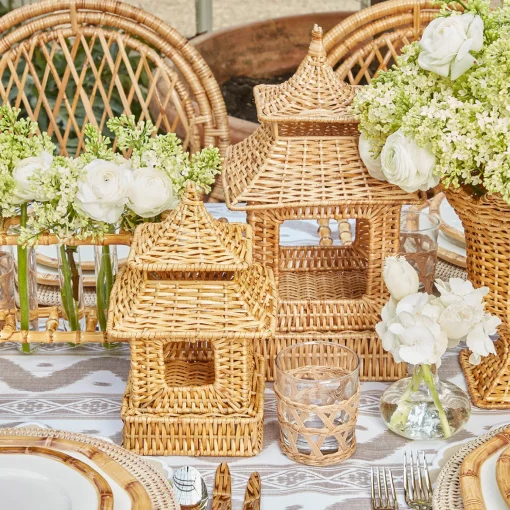 Mrs. Alice Rattan Pagoda & Urn Vase Set< Year-round Decorations | Autumn Decorations