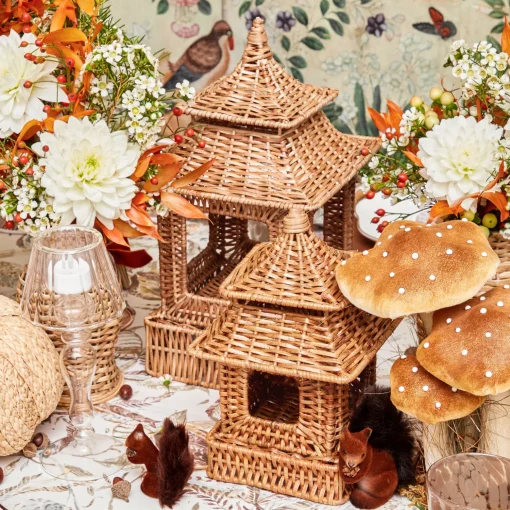 Mrs. Alice Rattan Pagoda & Urn Vase Set< Year-round Decorations | Autumn Decorations