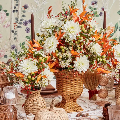 Mrs. Alice Rattan Pagoda & Urn Vase Set< Year-round Decorations | Autumn Decorations