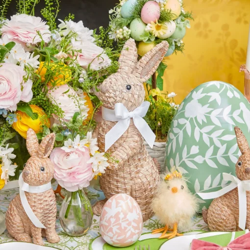 Mrs. Alice Rattan Rabbit Family< Spring Decorations