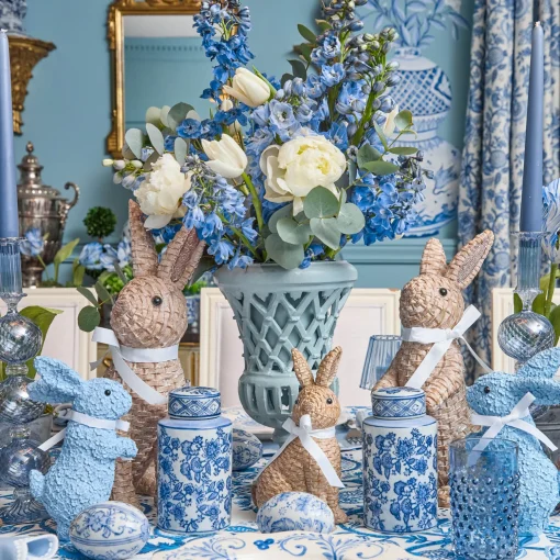 Mrs. Alice Rattan Rabbit Family< Spring Decorations