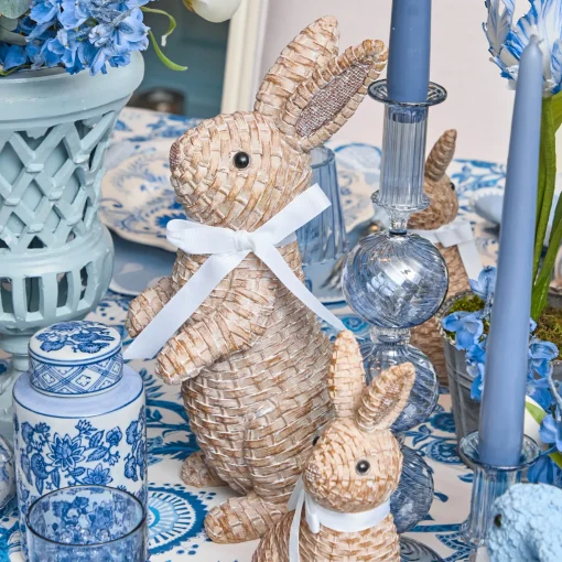 Mrs. Alice Rattan Rabbit Family< Spring Decorations