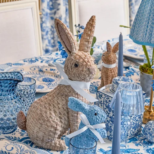 Mrs. Alice Rattan Rabbit Family< Spring Decorations