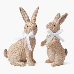 Mrs. Alice Rattan Rabbit (Pair)< Spring Decorations
