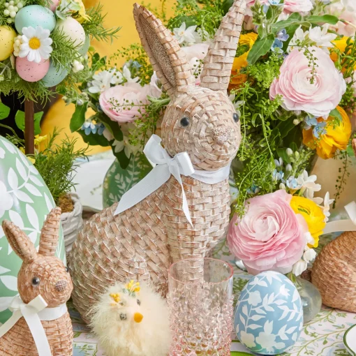 Mrs. Alice Rattan Rabbit (Pair)< Spring Decorations